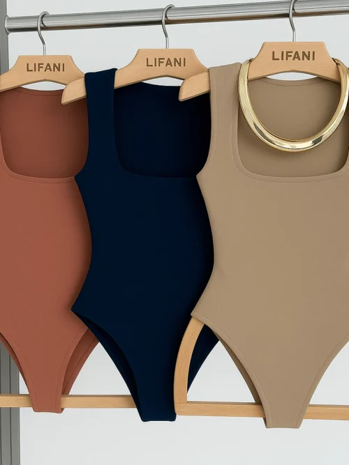 Body Feminino elegante básico com forro duplo Suplex