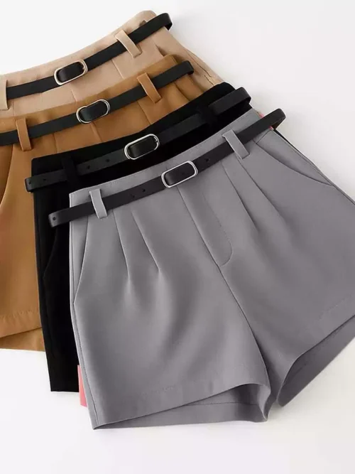 KIT 2 Short Feminino Alfaiataria ZA Social com Cinto cintura alta com bolso